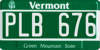 VT license plate PLB676