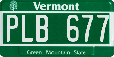 VT license plate PLB677