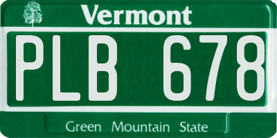 VT license plate PLB678