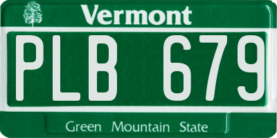 VT license plate PLB679