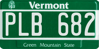 VT license plate PLB682