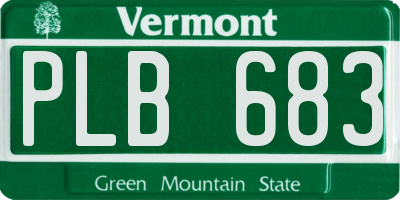 VT license plate PLB683