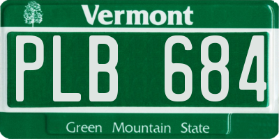 VT license plate PLB684