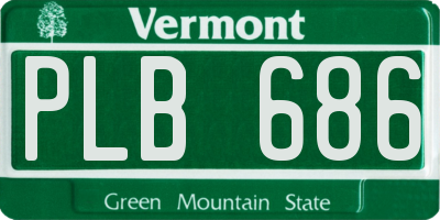 VT license plate PLB686