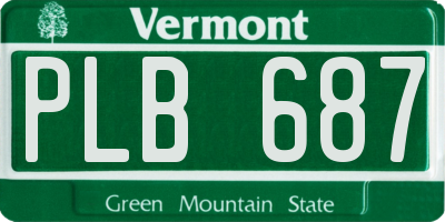VT license plate PLB687