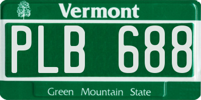 VT license plate PLB688