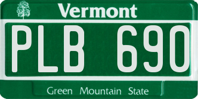 VT license plate PLB690