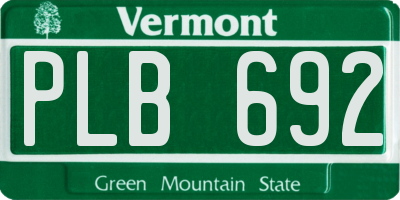 VT license plate PLB692