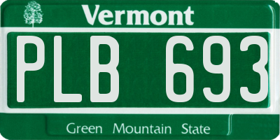 VT license plate PLB693
