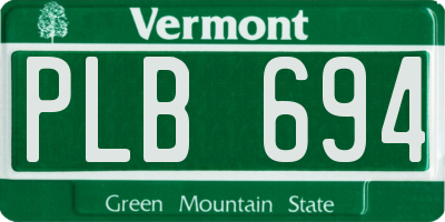 VT license plate PLB694