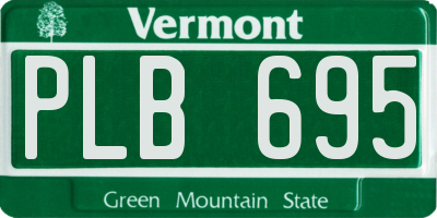 VT license plate PLB695