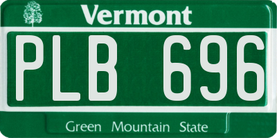VT license plate PLB696