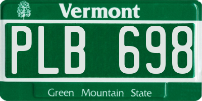 VT license plate PLB698