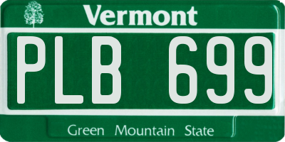 VT license plate PLB699