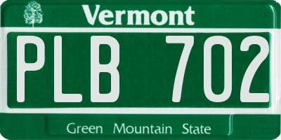 VT license plate PLB702
