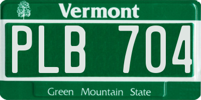 VT license plate PLB704