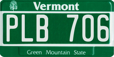VT license plate PLB706