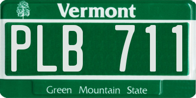 VT license plate PLB711