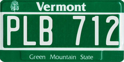 VT license plate PLB712
