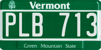 VT license plate PLB713