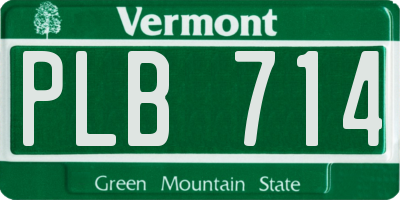 VT license plate PLB714