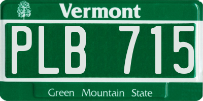 VT license plate PLB715