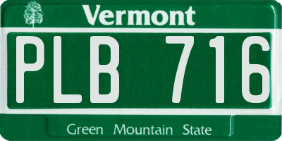 VT license plate PLB716