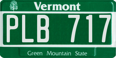 VT license plate PLB717