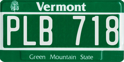 VT license plate PLB718
