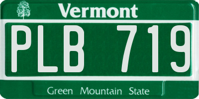 VT license plate PLB719