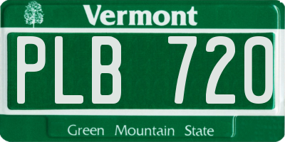 VT license plate PLB720