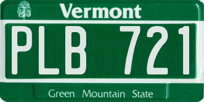 VT license plate PLB721