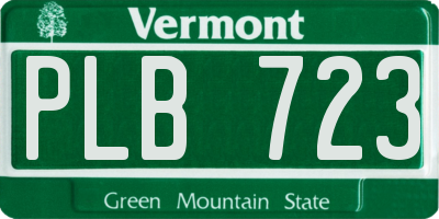 VT license plate PLB723