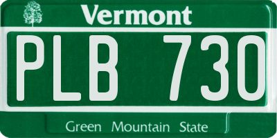 VT license plate PLB730
