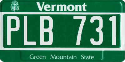 VT license plate PLB731