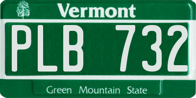 VT license plate PLB732