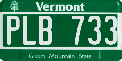 VT license plate PLB733