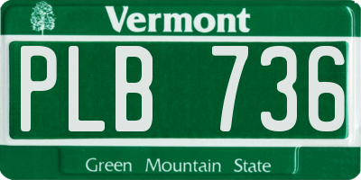 VT license plate PLB736