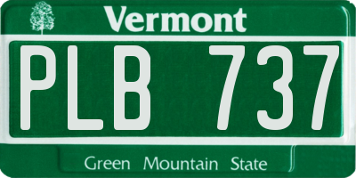 VT license plate PLB737