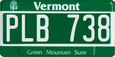 VT license plate PLB738