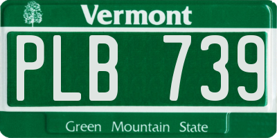 VT license plate PLB739