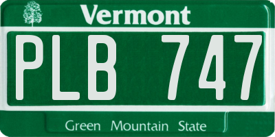 VT license plate PLB747