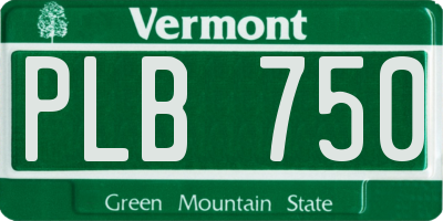VT license plate PLB750