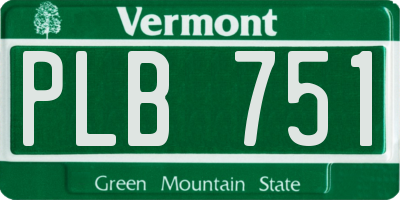VT license plate PLB751