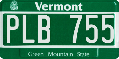 VT license plate PLB755