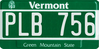 VT license plate PLB756