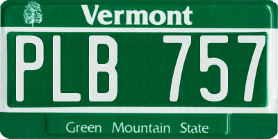 VT license plate PLB757
