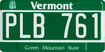VT license plate PLB761