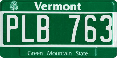 VT license plate PLB763