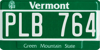 VT license plate PLB764
